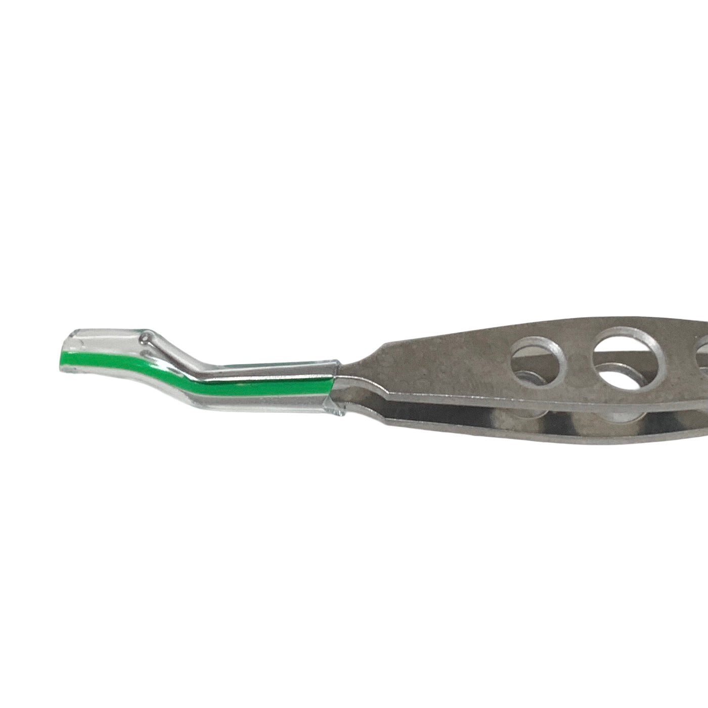 AMBLER REF 9531E Packo conjunctival forceps 4'',angled 7.0mm, very delicate, ring shaped tips, with tying platforms, flat 3-hole handle