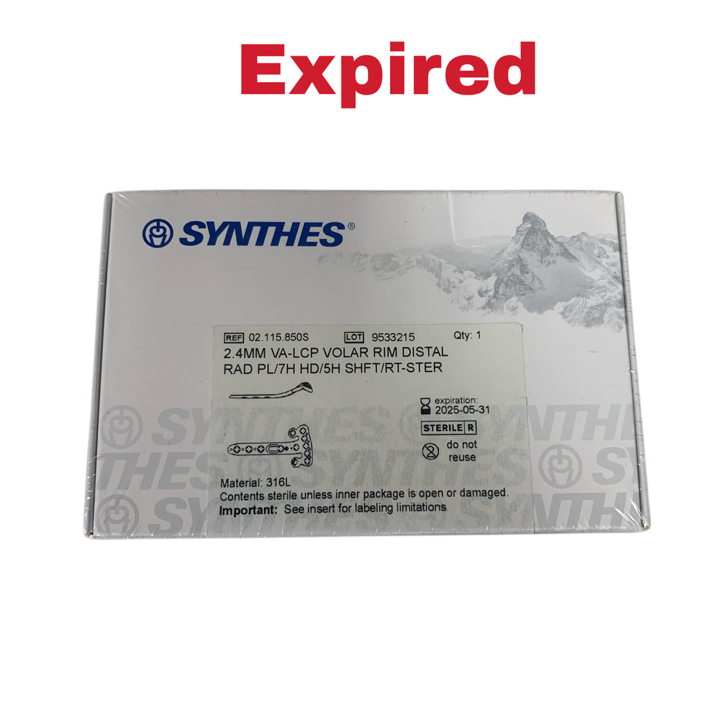 SYNTHES 02.115.850S 2.4MM VA LCP VOLAR RIM DISTAL RADIUS PLATE 316L EXP 2025 05