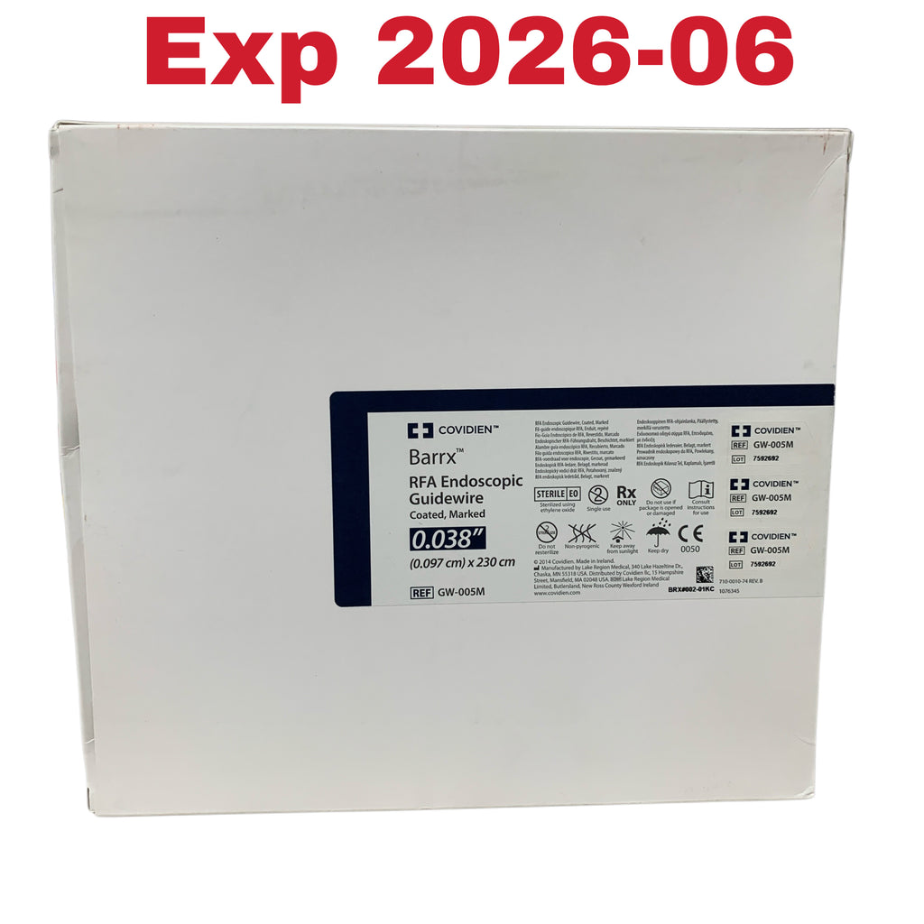 COVIDIEN GW-005M Barrx RFA Endoscopic Guidewire Coated Marked 0.038" x 230 cm Exp 2026 06