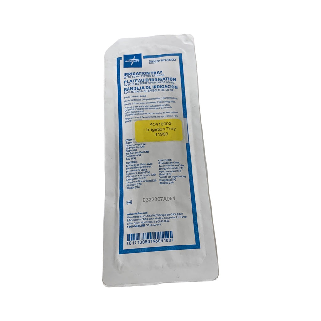 MEDLINE DYND20302 Irrigation Tray with 60 mL Piston Syringe