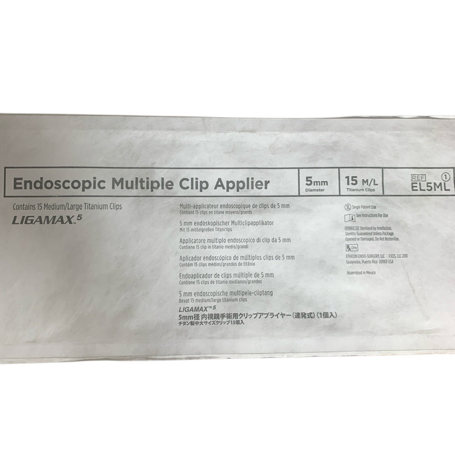 ETHICON ENDO-SURGERY EL5ML Endoscopic Multiple Clip Applier Ligamax5 5mm EXP 2021 05