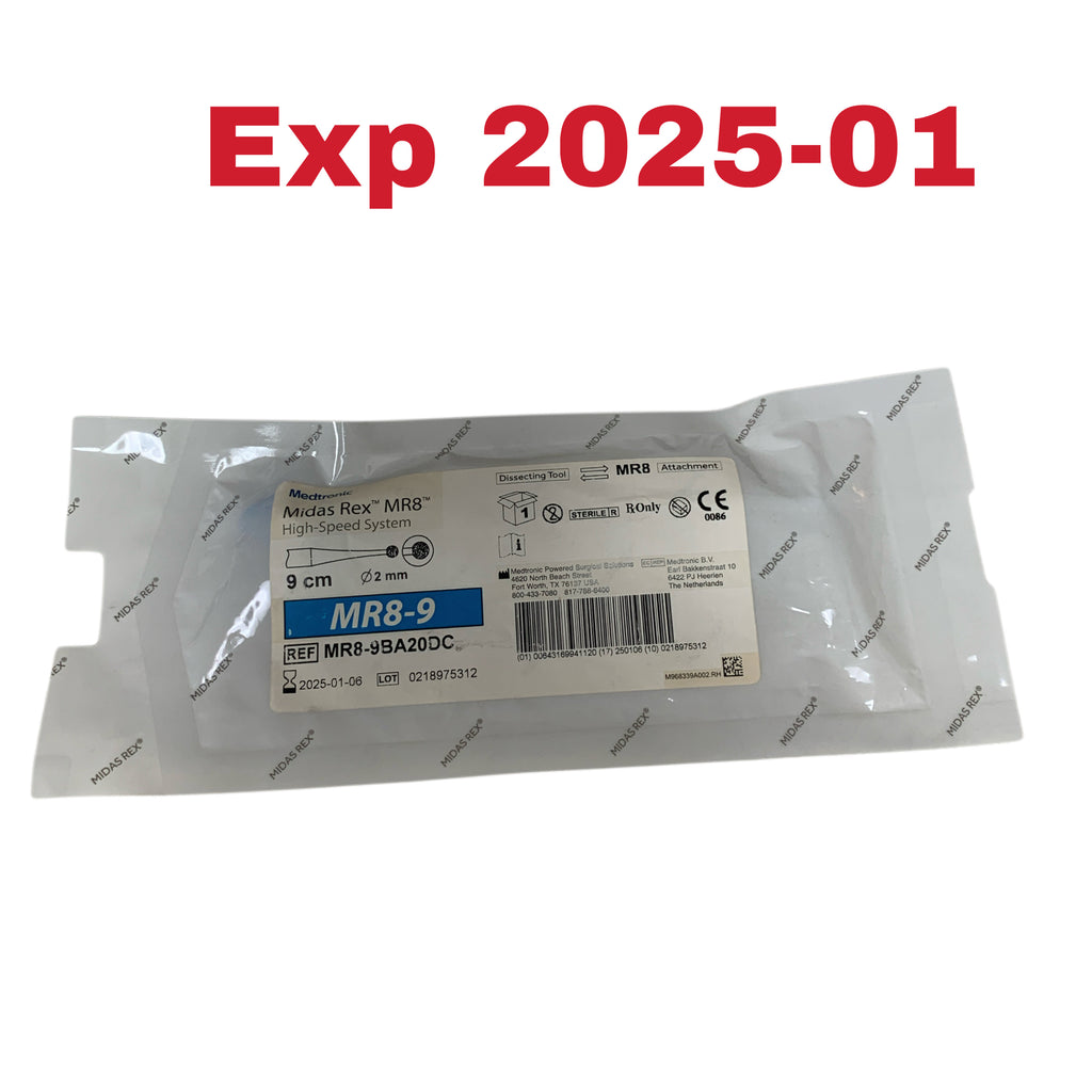 MEDTRONIC MIDAS REX MR8-9BA20DC High-Speed System Dissecting Tool Attachment 9 cm 2 mm Exp 2025 01