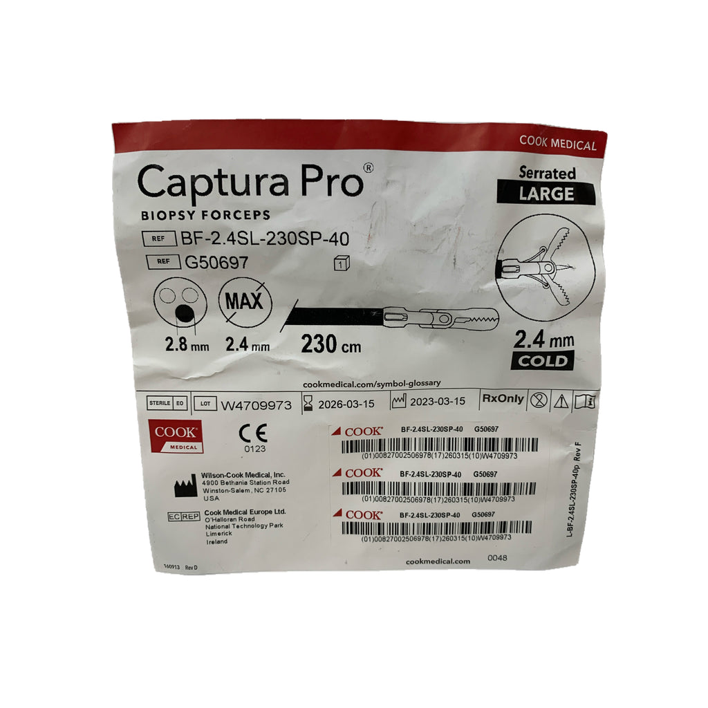 COOK MEDICAL BF-2.4SL-230SP-40 / G50697 Captura Pro Biopsy Forceps Serrated Large Cold 2.4 mm 230 cm Exp 2026 03