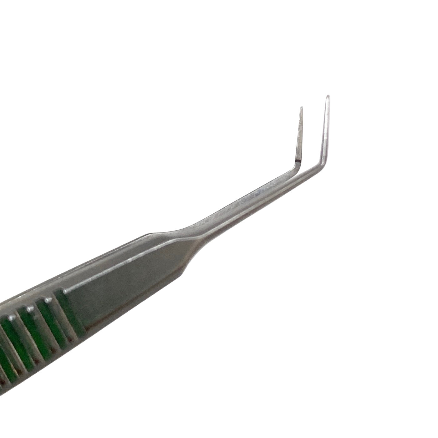 AMBLER REF 2445E McPherson tying forceps 3 3/8'',angled shafts, 4.0mm from bend to tip, 4.0mm tying platforms, narrow serrated flat handle