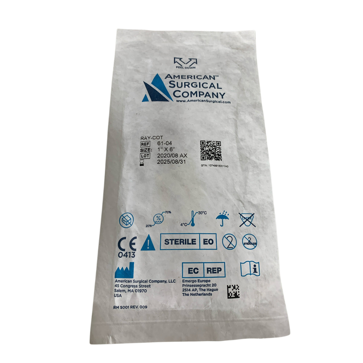 AMERICAN SURGICAL COMPANY 61-04 Ray-Cot 1'' x 6'' EXP 2025 08