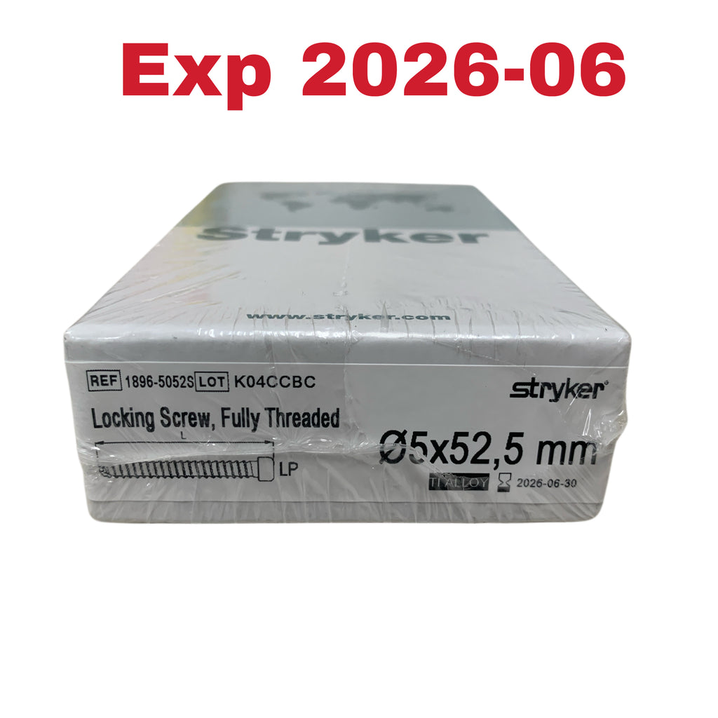 Stryker 1896-5052S Locking Screw Fully Threaded 5x52.5 mm Exp 2026 06