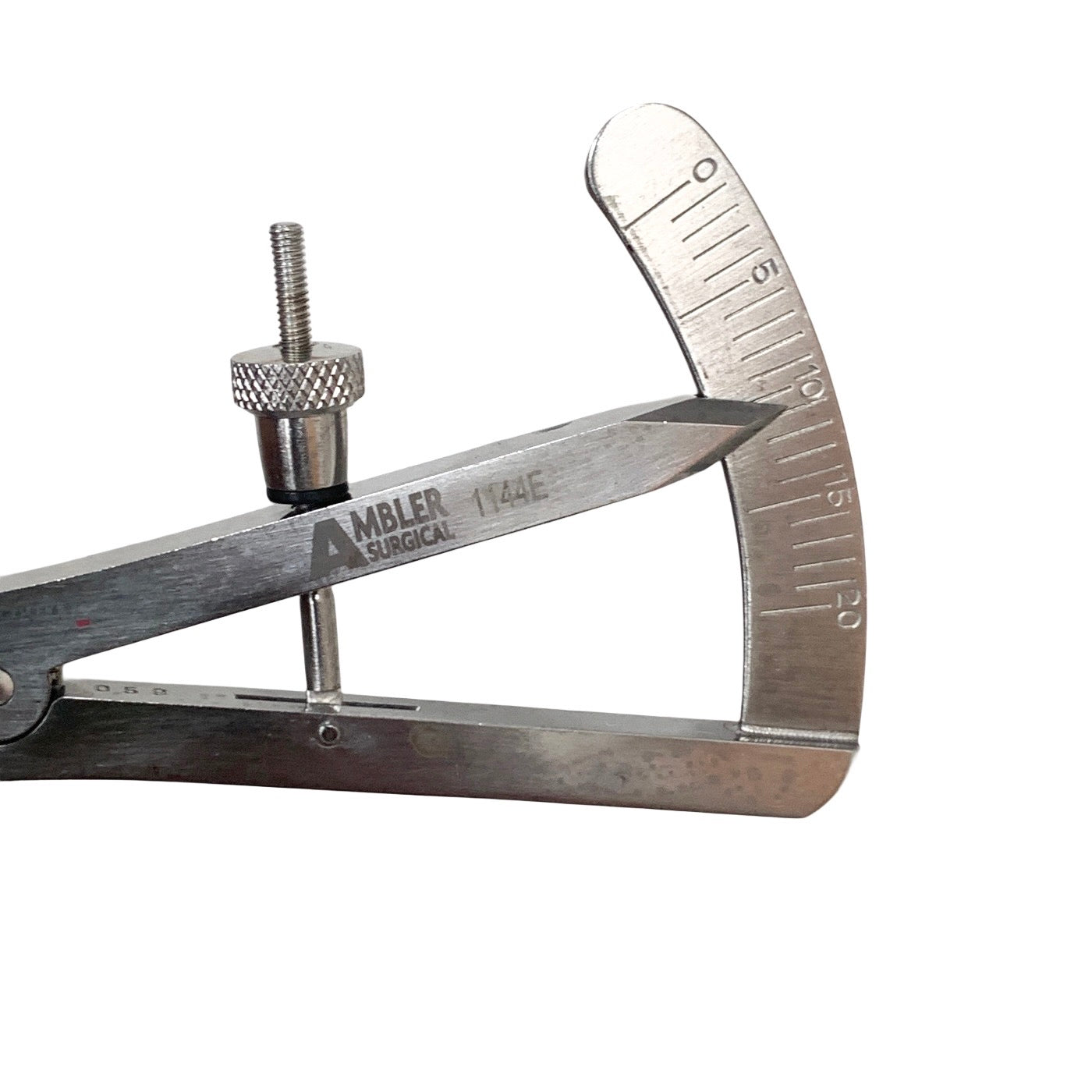 AMBLER REF 1144E Castroviejo caliper 3 1/2'', straight tips, measures from 0-20mm in 1.0mm increments, adjustable thumb-screw tension
