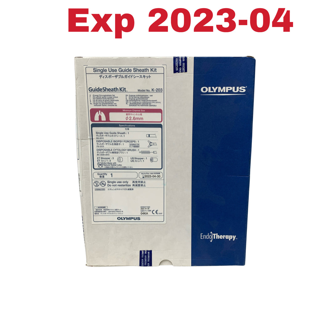 OLYMPUS K-203 Single Use Guide Sheath Kit Minimum Channel Size 2.6mm Exp 2023 04