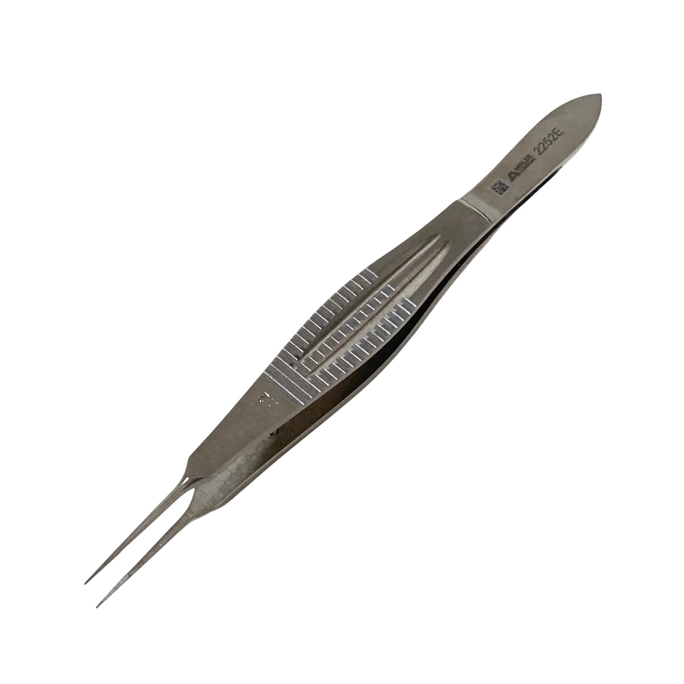 AMBLER REF 2252E Castroviejo suturing forceps 4 3/8'',straight shafts, 0.12mm 1x2 teeth, 5.5mm tying platforms, wide serrated flat handle