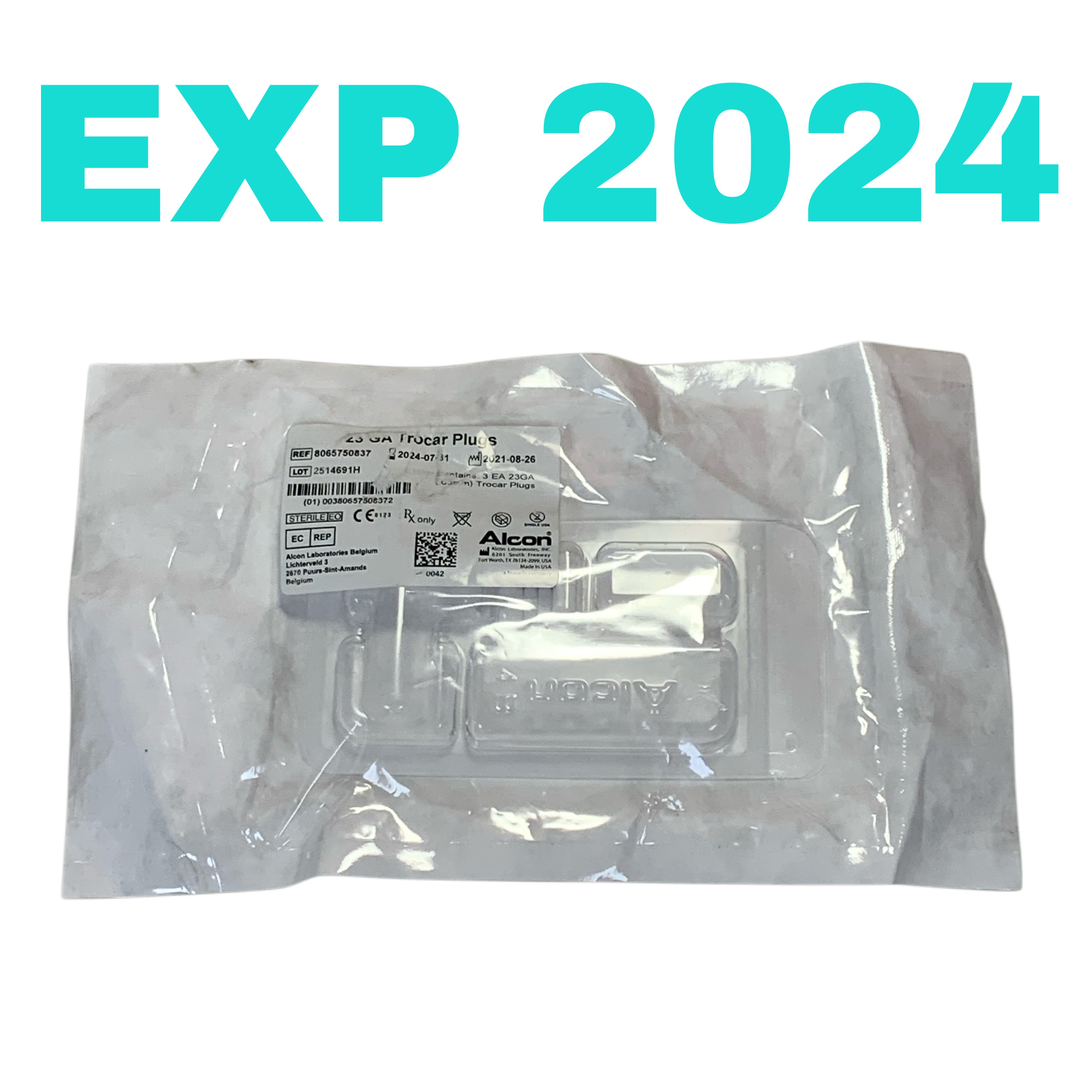 ALCON REF 8065750837 23 GA Trocar Plugs, Exp.2024/07