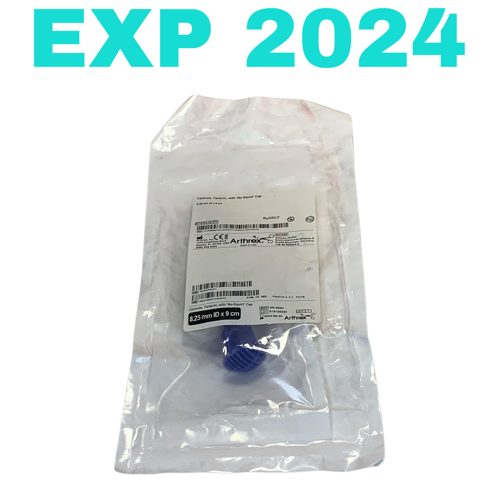 ARTHREX REF AR-6540 Twist-In Cannula with No-Squirt Cap 8.25 mm ID x 9 cm, Exp.2024/06