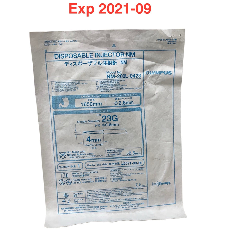 OLYMPUS NM-200L-0423 Disposable Injector NM 23G 4mm 1650mm Exp 2021 09