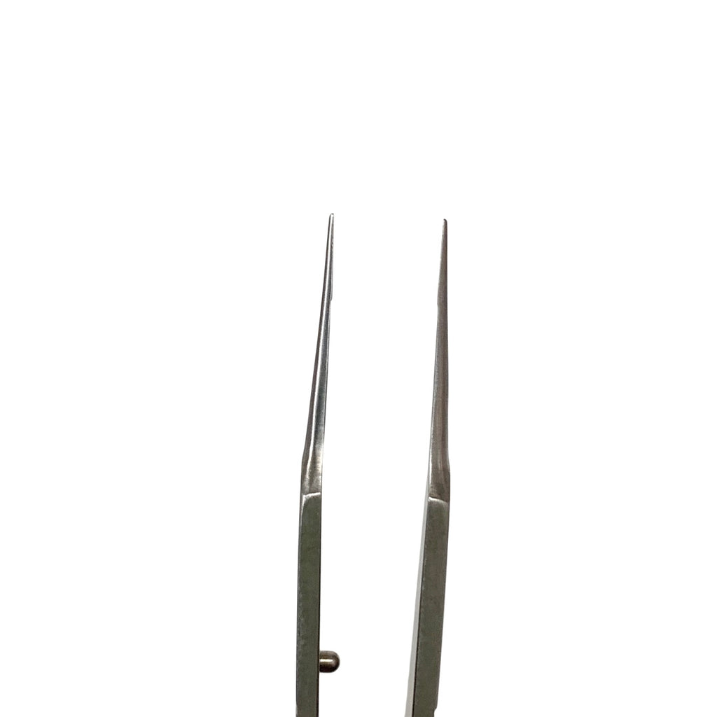AMBLER REF 2288E MacGregor conjunctival forceps 4 3/8'',straight shafts, 5.5mm tying platform, 1.0mm cross-serrated tips, wide flat handle