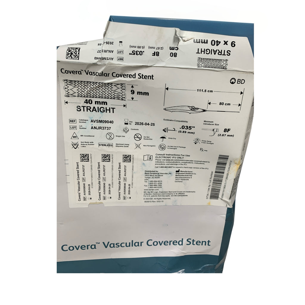 BD BARD AVSM09040 Covera Vascular Covered Stent 9mm 40mm Straight 8F 80cm Exp 2026 04