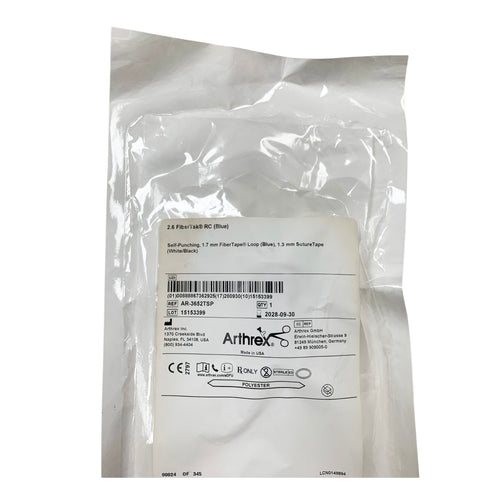 ARTHREX AR-3652TSP 2.6 FiberTak RC Blue Self-Punching 1.7 mm FiberTape Loop 1.3 mm SutureTape, Exp.2028/09