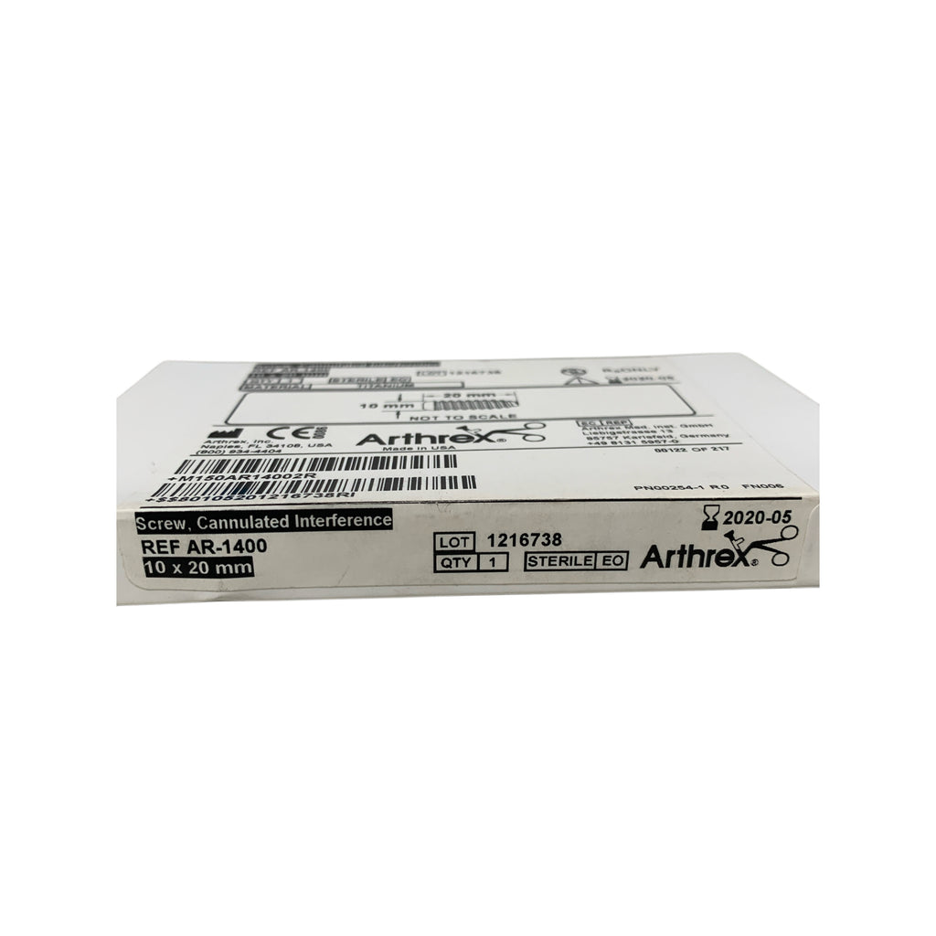 ARTHREX AR-1400 Screw Cannulated Interference Titanium 10 x 20 mm Exp 2020 05