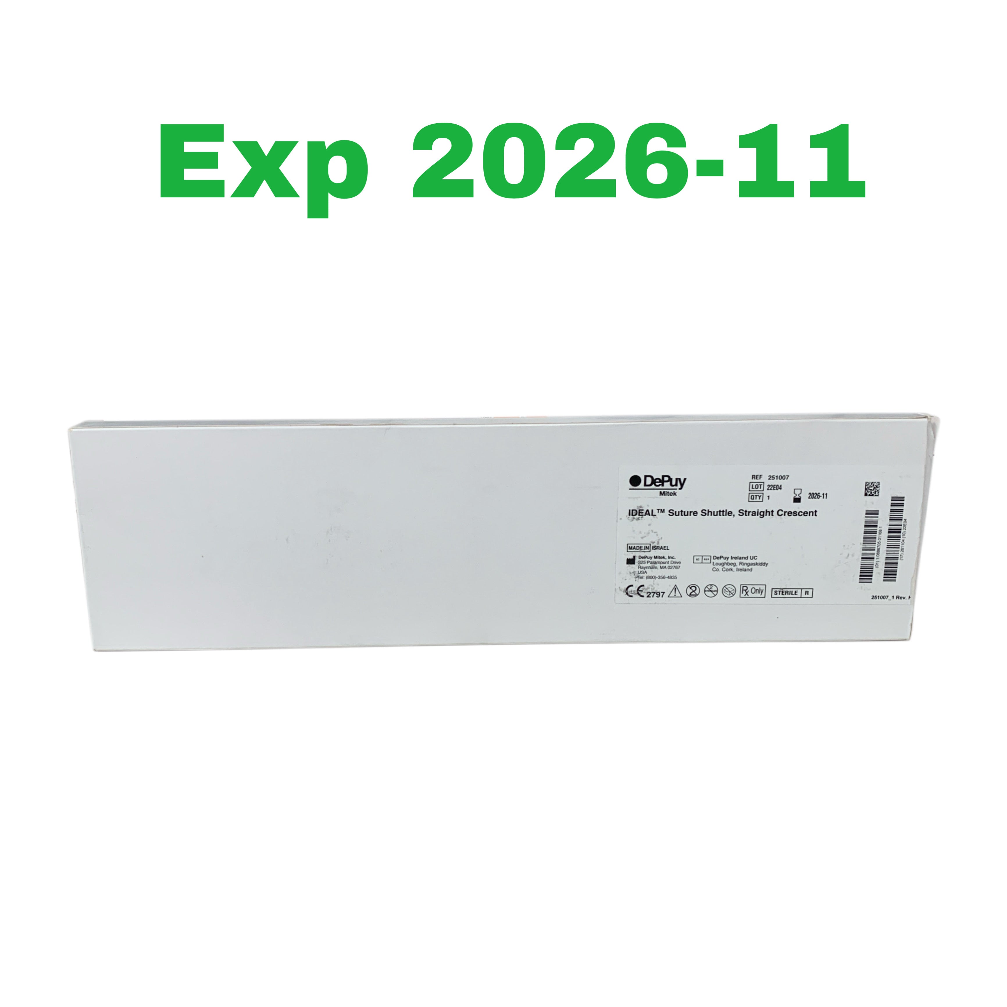 DEPUY MITEK REF 251007 IDEAL Suture Shuttle Straight Crescent Exp 2026 11