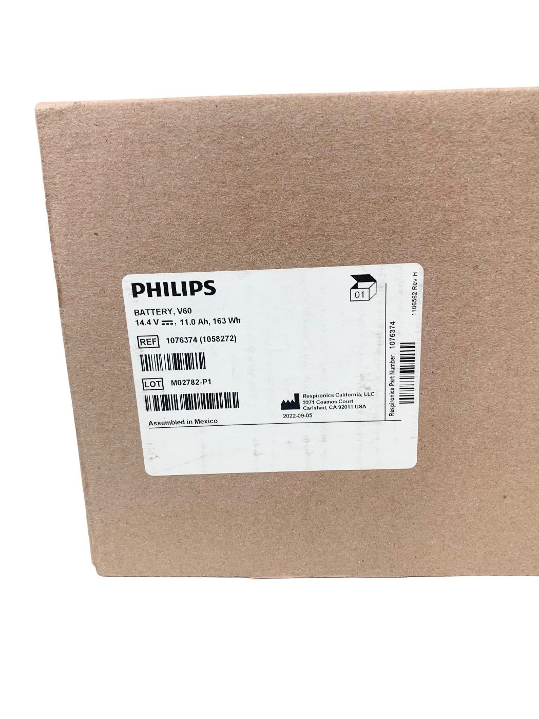 PHILIPS REF 1076374 (1058272) Respironics V60 Ventilator Battery 14.4V 11.0Ah 163Wh
