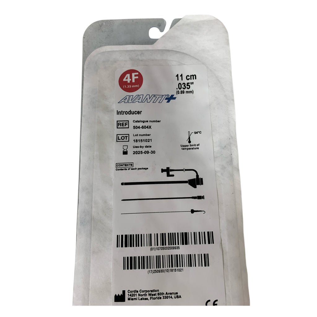 CORDIS REF 504-604X Avanti+ 4F 11cm .035" Sheath Introducer, Exp.2025/09