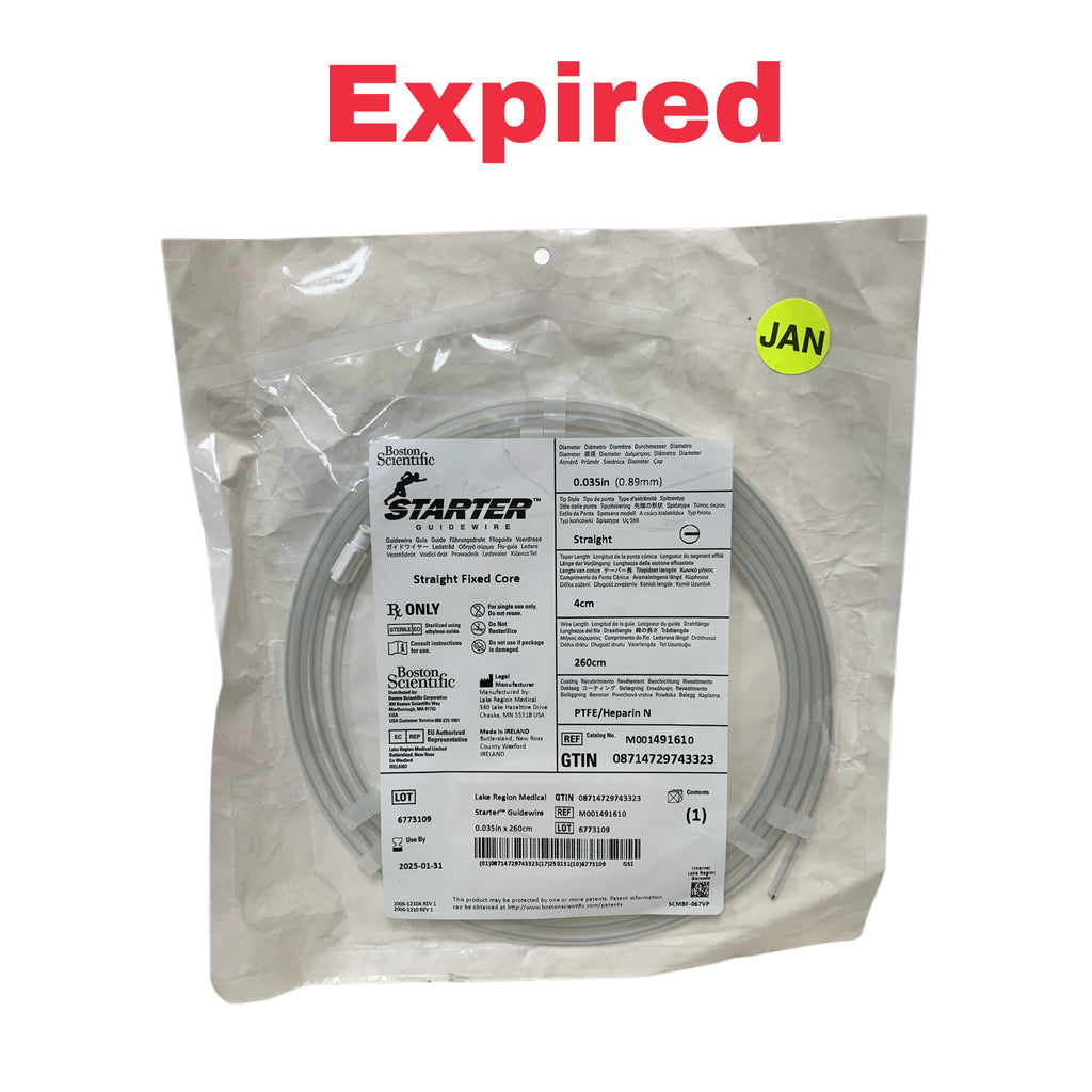 BOSTON SCIENTIFIC REF M001491610 Starter Guidewire 0.035in x 260cm Straight Fixed Core, Exp.2025/01