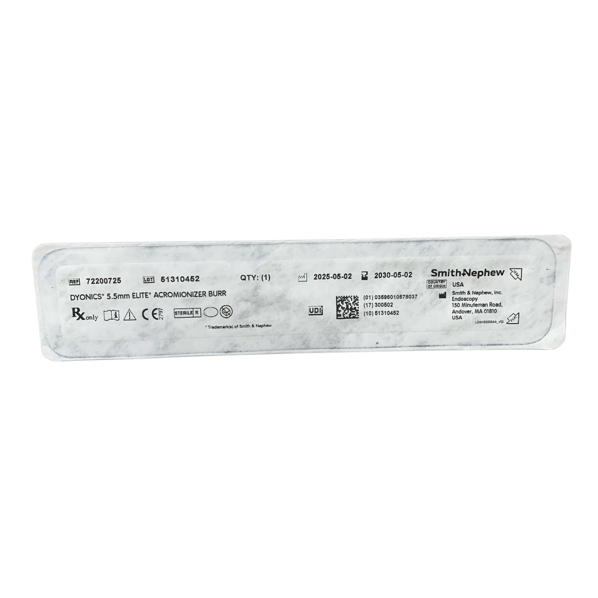SMITH & NEPHEW 72200725 Dyonics Elite Acromionizer Burr 5.5mm Exp 2030 05