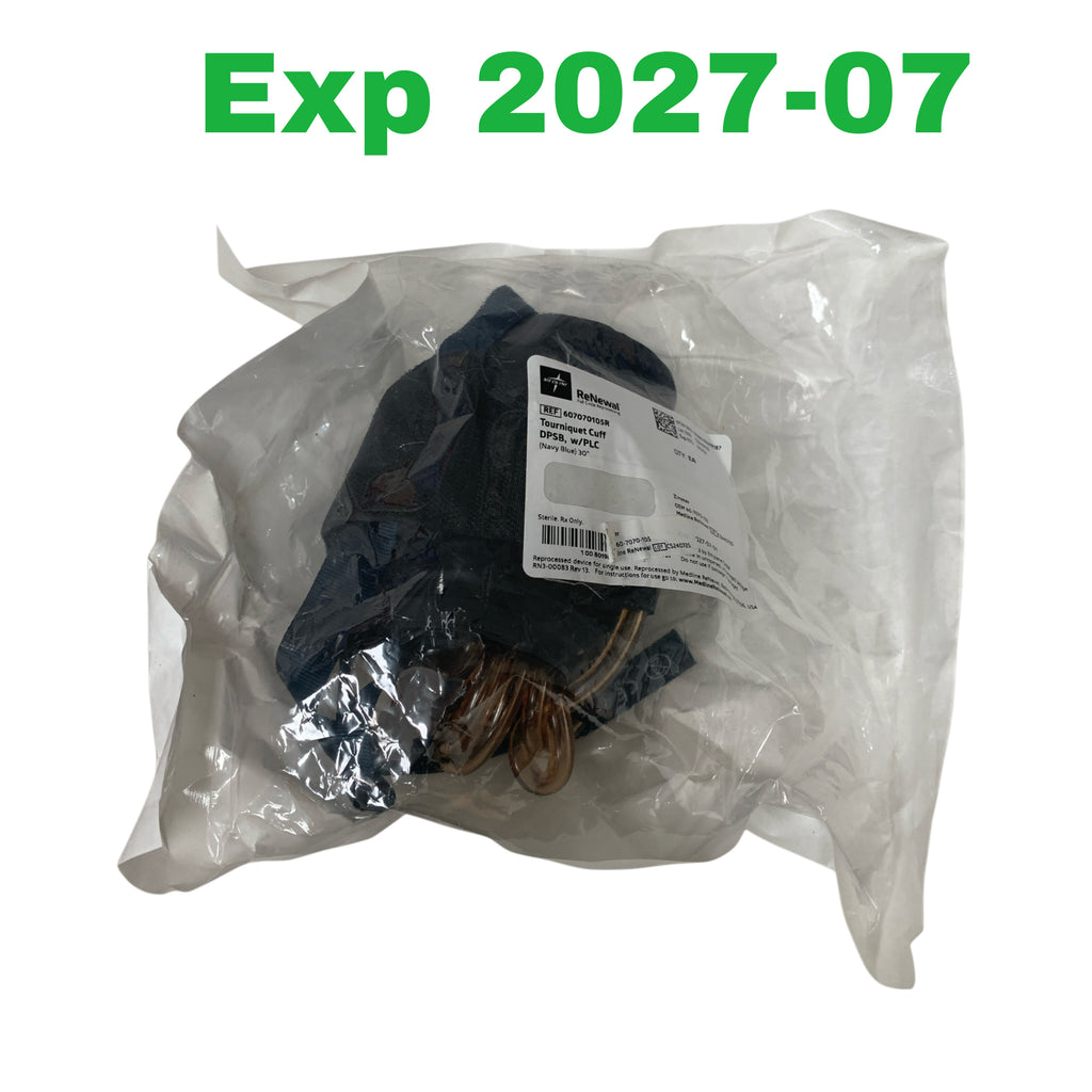 ZIMMER Medline 607070105R ReNewal Tourniquet Cuff DPSB w PLC Navy Blue 30 (Reprocessed) Exp 2027 07