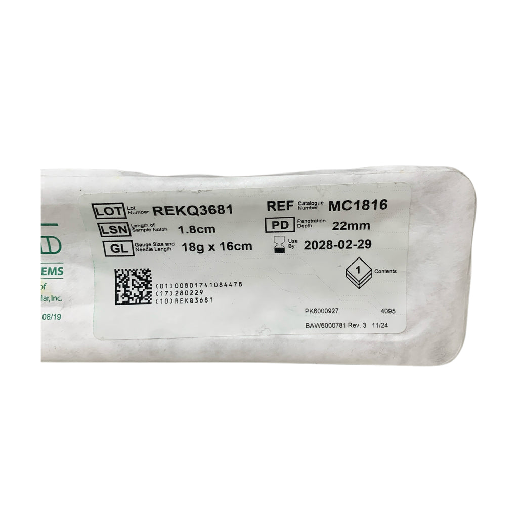BARD MC1816 Max Core Disposable Biopsy Instrument 18g x 16cm Exp 2028 02