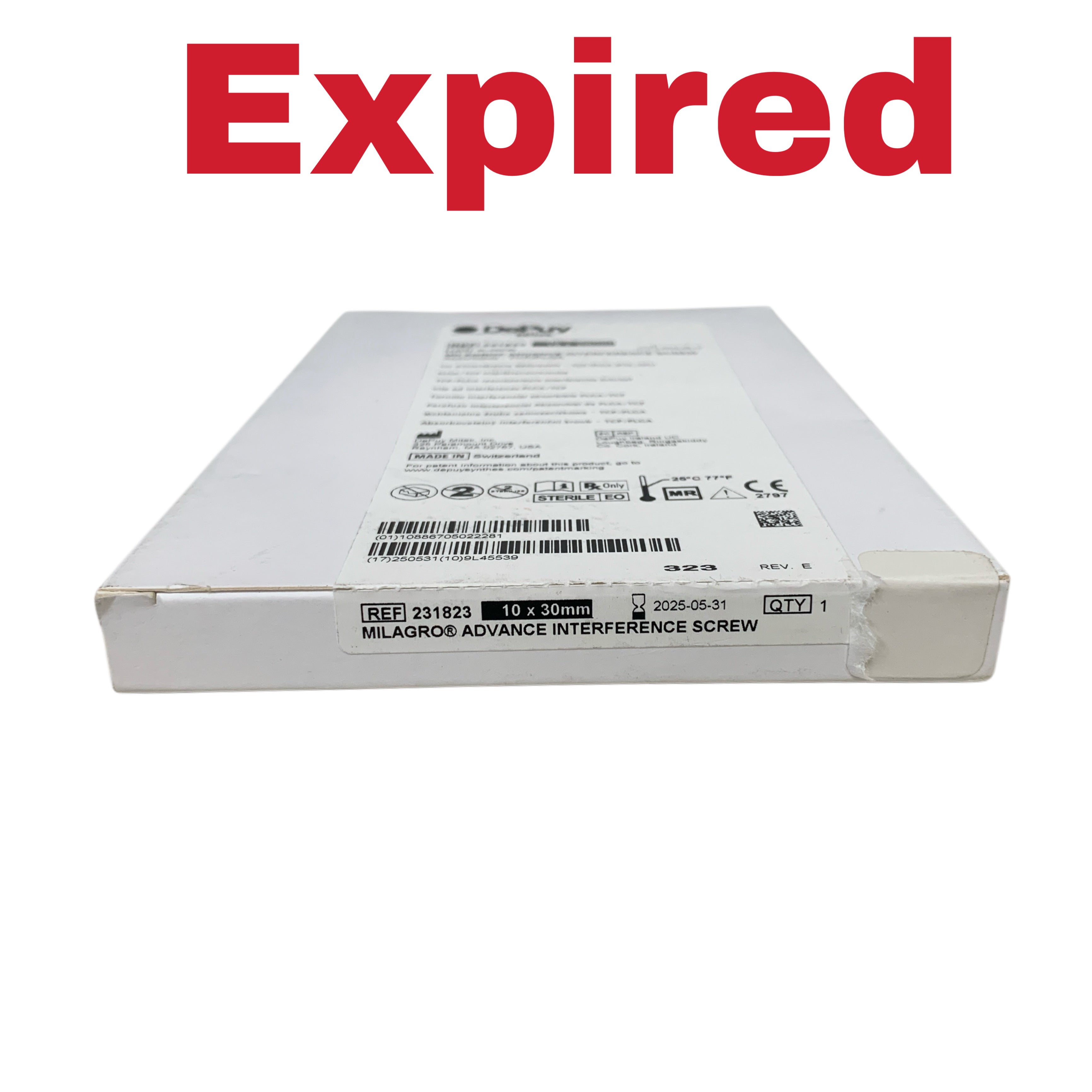 DEPUY MITEK REF 231823 Milagro Advance Interference Screw Absorbable 10 x 30mm Exp 2025 05