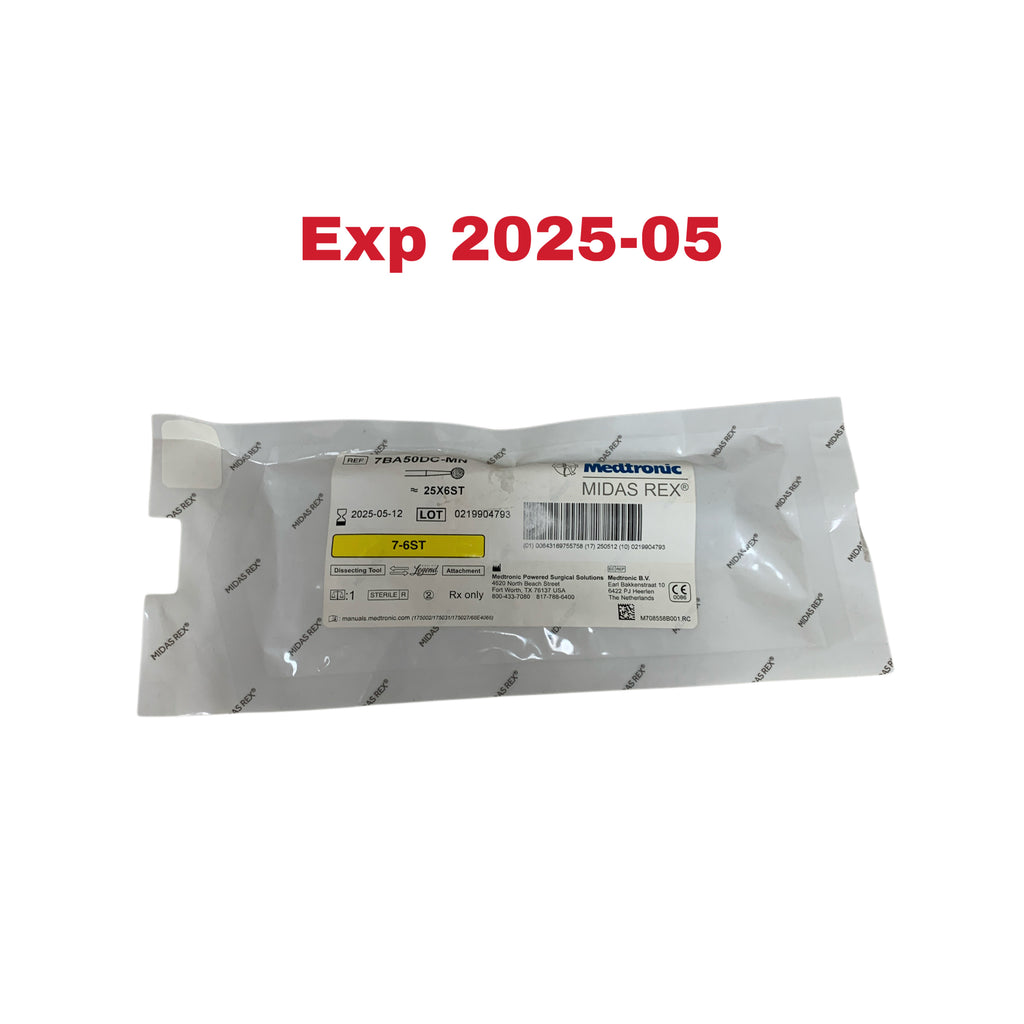MEDTRONIC MIDAS REX 7BA50DC-MN Legend Dissecting Tool Attachment 7-6ST 25X6ST Exp 2025 05