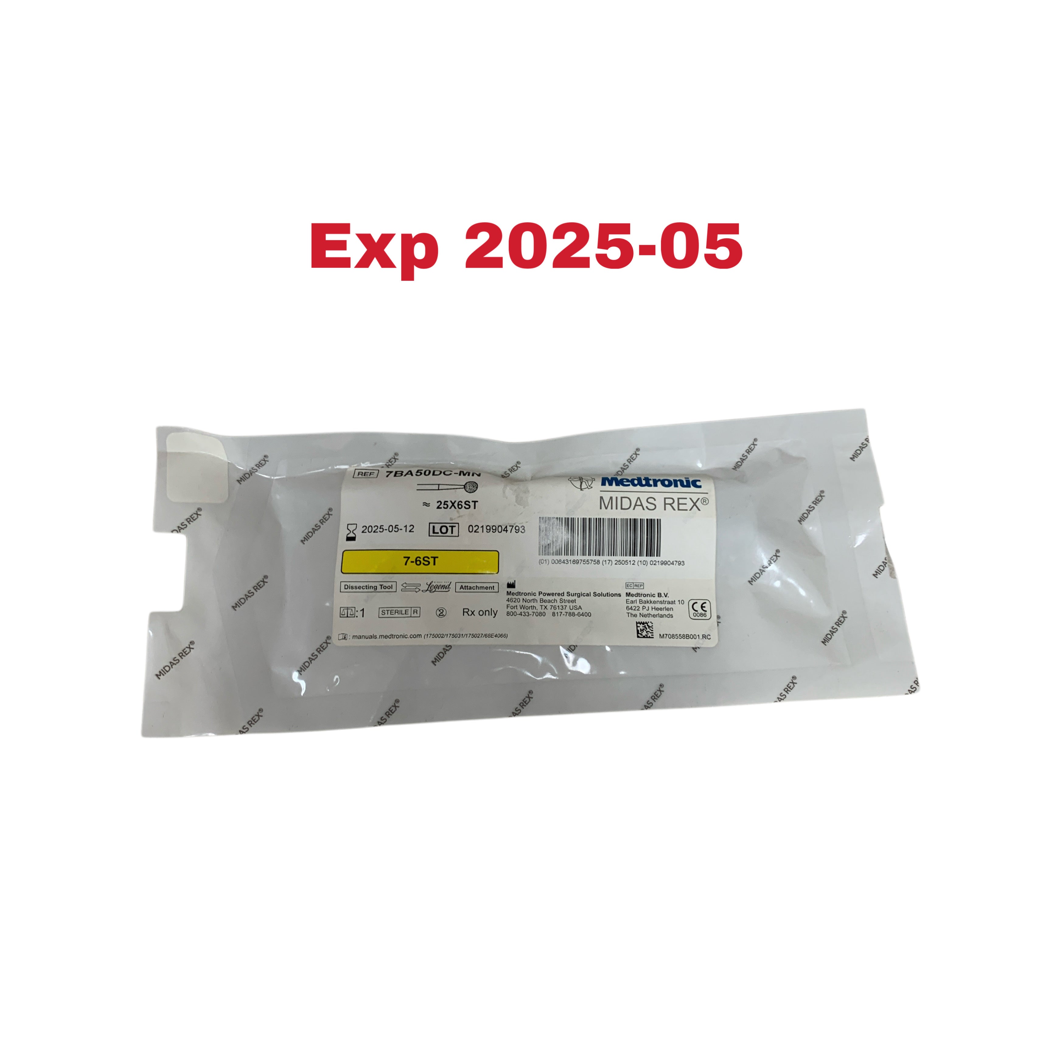 MEDTRONIC MIDAS REX 7BA50DC-MN Legend Dissecting Tool Attachment 7-6ST 25X6ST Exp 2025 05