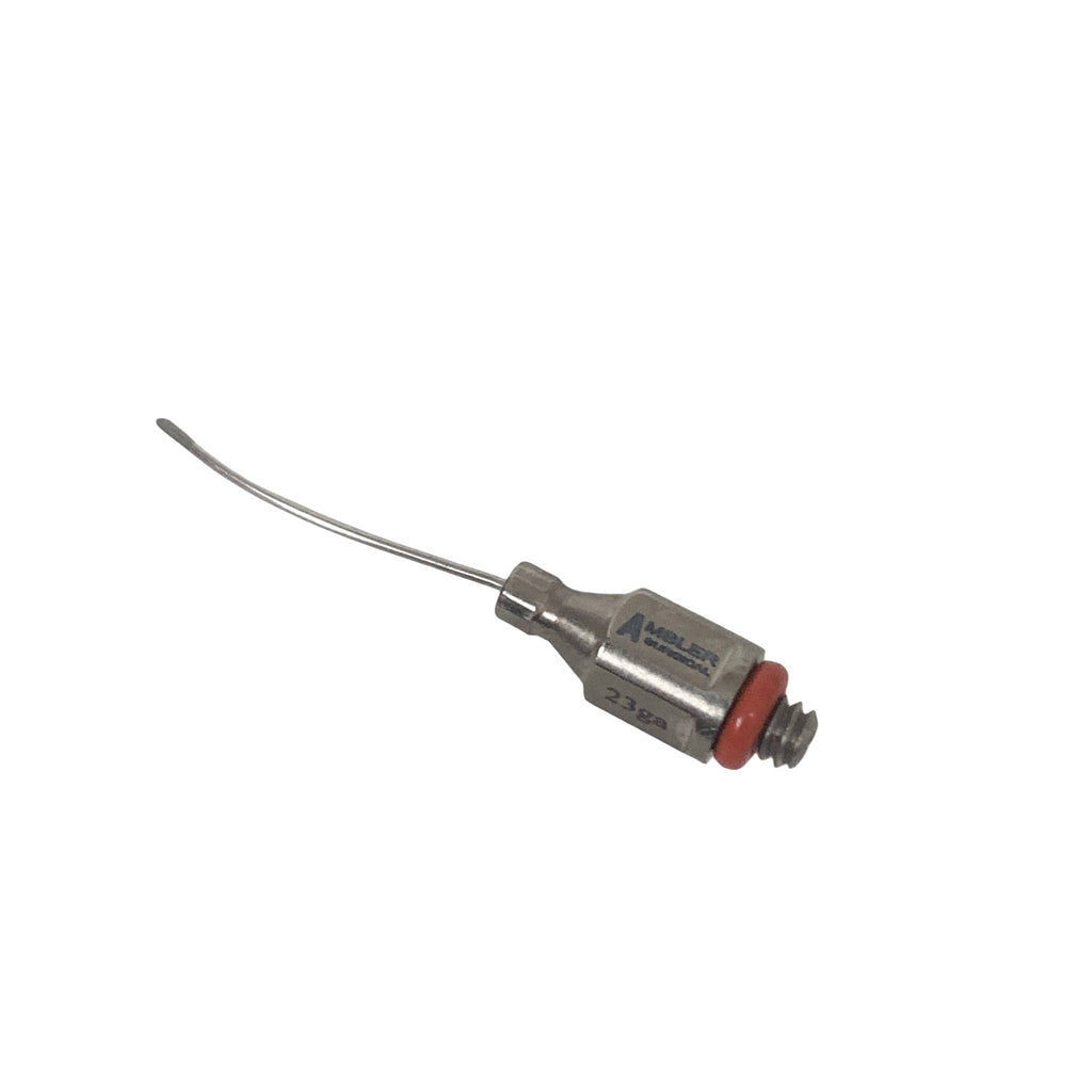 AMBLER REF 7652E Bimanual aspiration tip 23 gauge, curved shaft, 0.3mm single aspiration port