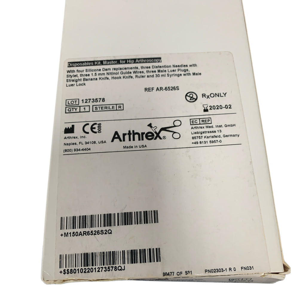 ARTHREX AR-6526S Disposables Kit Master for Hip Arthroscopy Exp 2020 02