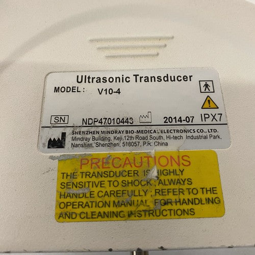 MindRay V10-4 Ultrasound Transducer Probe Mfd 2014-07