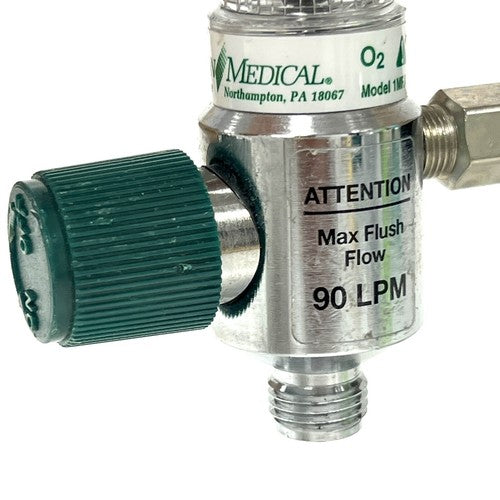 Precision Medical Dual O2 Flowmeter, Model 1MFA, w/ Y Block Assembly