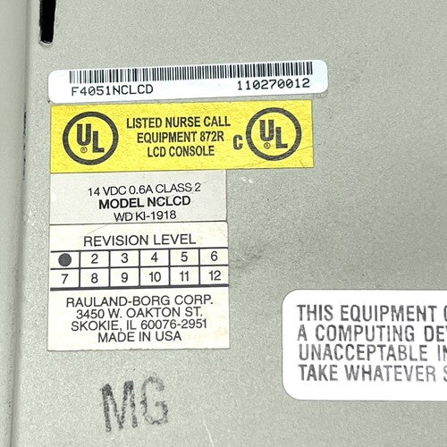 Rauland Model NCLCD, Responder IV Master Console
