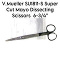 V.Mueller SU1811-S Super Cut Mayo Dissecting Scissors Curved Black Handle 6-3/4”