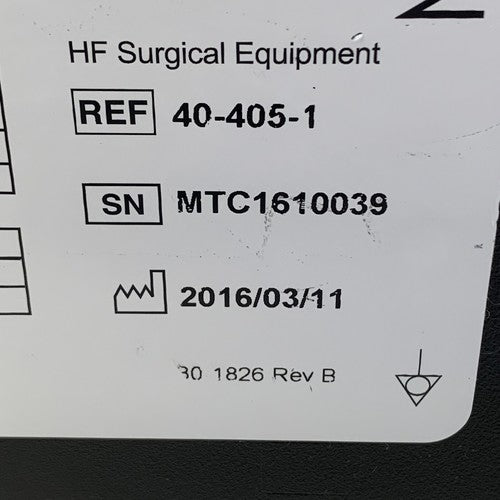 Medtronic AEX REF 40-405-1 HF Surgical Equipment, MFD 2016, Software Version 1.0