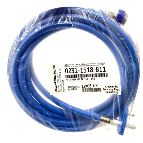 DATEX OHMEDA 0231-1518-811 HOSE/ASSY N20 BL 15 FT BCG