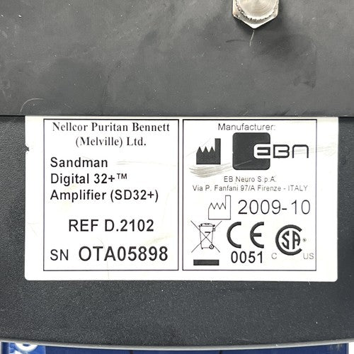 Nellcor Puritan Bennett REF D.2102 Sandman Digital 32+ Amplifier w/ Input Box