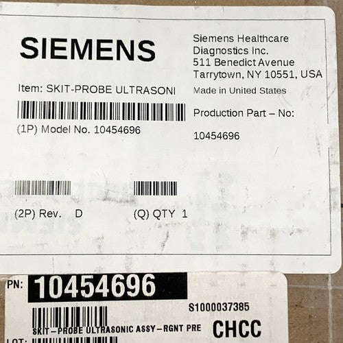 Siemens REF 10454696, Ultrasonic SKIT Probe Assembly, PN 1000037385
