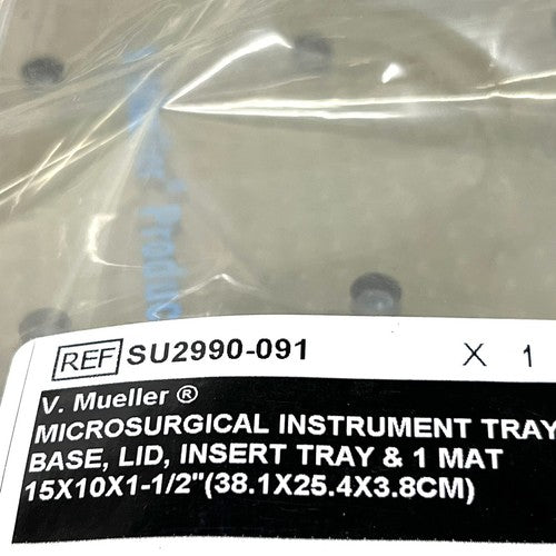 V. Mueller REF SU2990-091 Microsurgical Instrument Tray Base, Lid & Mat