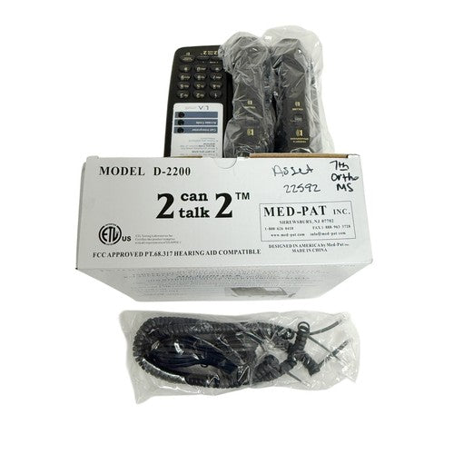 Med-Pat D2200, 2 Can Talk 2 Telephone - Twin Handset Conference Phone