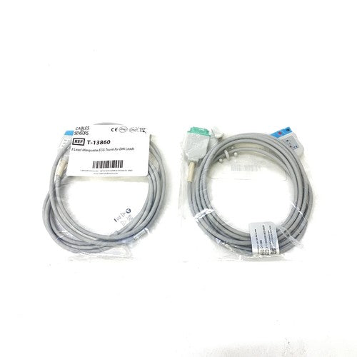 GE Marquette 3 Lead ECG Trunk For DIN Leads Compatible Lot Of 2