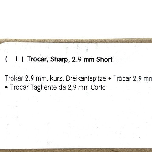 Dyonics REF 3785 Trocar, Sharp, 2.9 mm Short