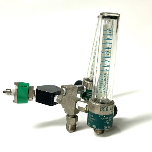 Key Instruments Dual O2 Flowmeter, Model O2, w/ Y Block Assembly