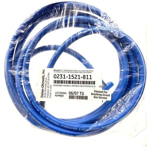 DATEX OHMEDA 0231-1521-811 HOSE/ASSY N2OBLU 15FTBCG NCG M/DISS N-G