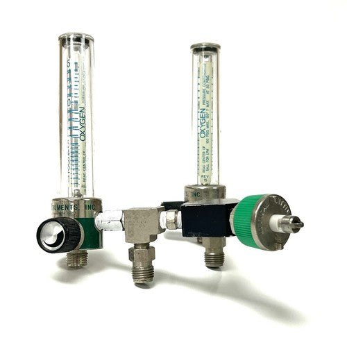 Key Instruments Dual O2 Flowmeter, Model O2, w/ Y Block Assembly