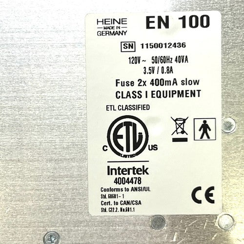 Heine Model EN100 Diagnostic Wall Transformer