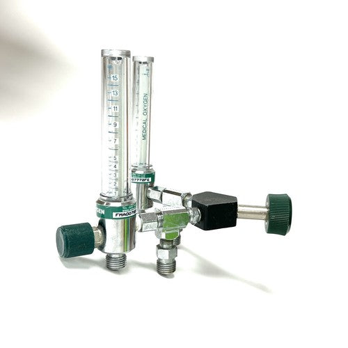 Amvex Corporation Dual O2 Flowmeter, Model O2, w/ Y Block Assembly