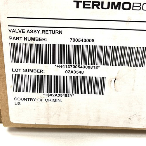 TerumoBCT P/N 700543008, Return Valve Assembly